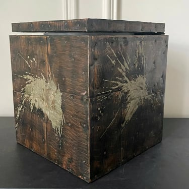 Brutalist Metal Patchwork Box with Insert Paul Evans