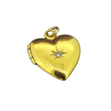 Vintage Diamond Heart Locket Charm