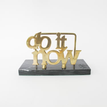 Do it Now Marble and Brass Arch Letter Holder 