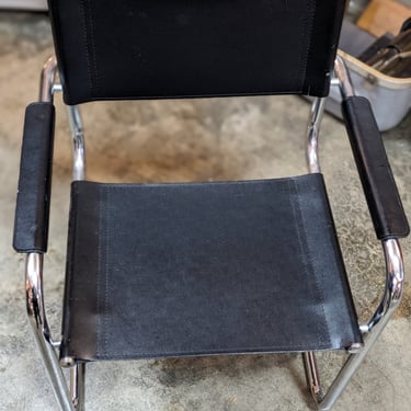 Black Vinyl Cantilever Chair
