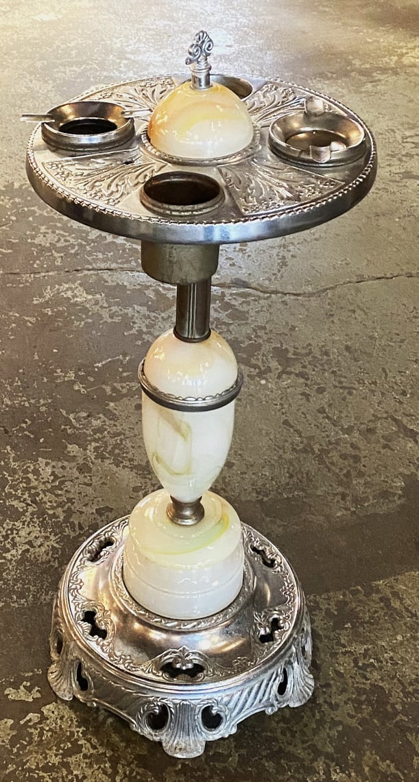 Art Deco Agate Light Floor Standing Ashtray | Salvage One