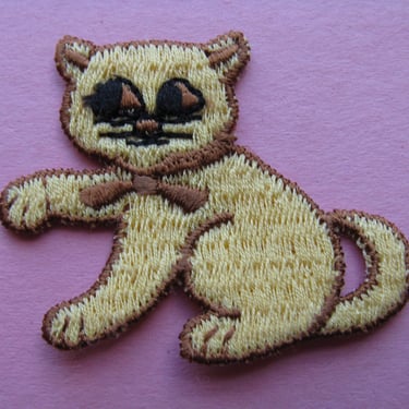 vintage cat patch yellow kitten kitty appliqué trim 