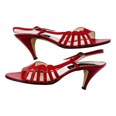 Vintage 1970s Red Showoff Slingback Heels 