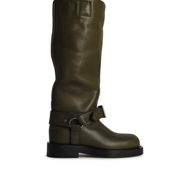 Burberry Green Leather Boots Woman