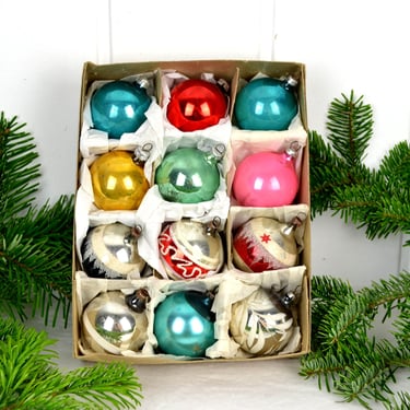 Christmas tree decorations 12 balls Lauscha colorful balls Christmas tree balls Christmas tree Christmas balls Christmas tree shabby silver Xmas 