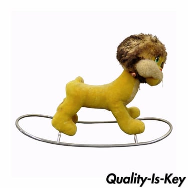 Vintage Italian Trupa Trudi Plush Stuffed Lion Rocking Childs Rocker Hobby Horse