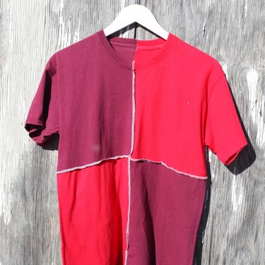 Mash Up T-shirt in Red/Burgundy