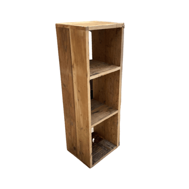 Reclaimed Wood Tall Open Bookcase or Record Holder (Pair Available but Priced Individually)