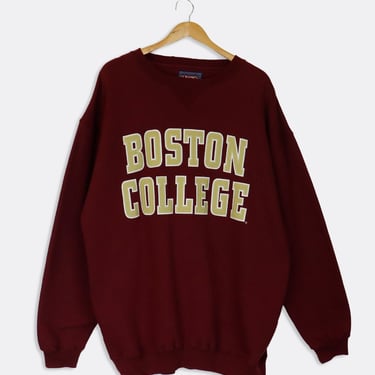 Vintage Boston College Embroidered Patch Sweatshirt Sz XL