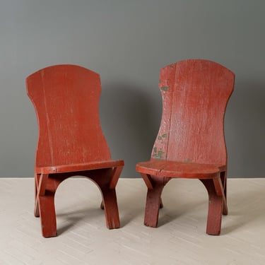 Pair of Adirondack Arts &amp; Crafts Plank Chairs