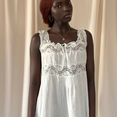 Vintage 1900’s Cotton & Lace Gauze Cotton Dress