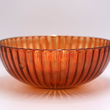 vintage marigold ribbed glass bowl 