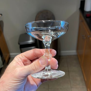 Vintage clear glass coupe glasses