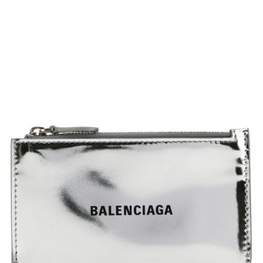 Balenciaga Woman Silver Leather Card Holder