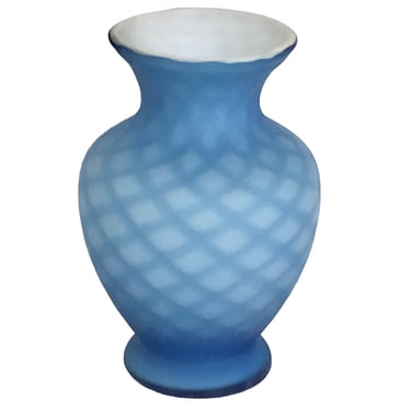 Optic Satin Glass Vase by Fenton Art Glass 1980s