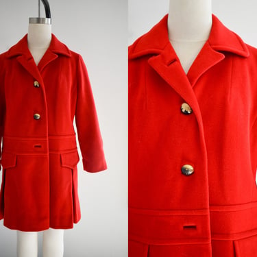 1950s/60s Heavy Red Wool Coat 