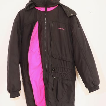 Vintage 1980s Sunice Ski Jacket Black & Pink Men's Size Large/Women's Size XXL? 