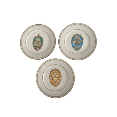 Faberge Egg Plates by Veritable Porcelain Email de Limoges 