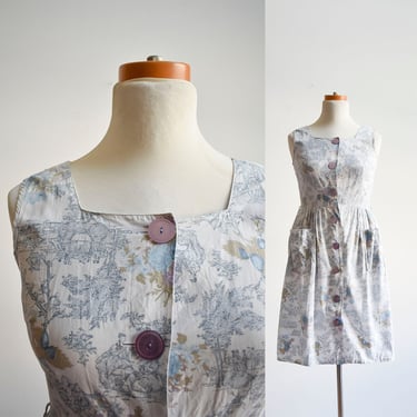 1950s Cotton Floral Day Dress 