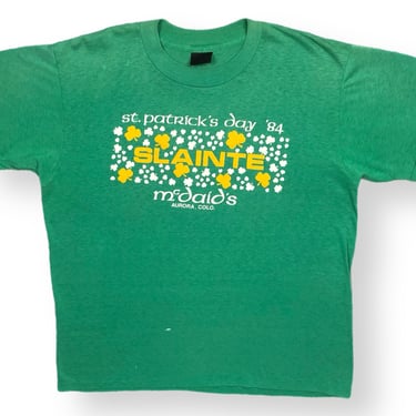 Vintage 1984 St. Patrick’s Day Slainte McDaid’s Aurora Colorado Graphic Restaurant T-Shirt Size Large 