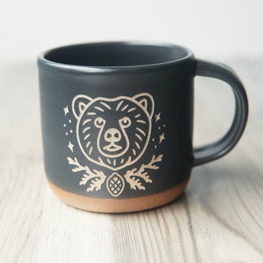 Bear Mug - Handmade Pottery Cup, dishwasher + microwave-safe 