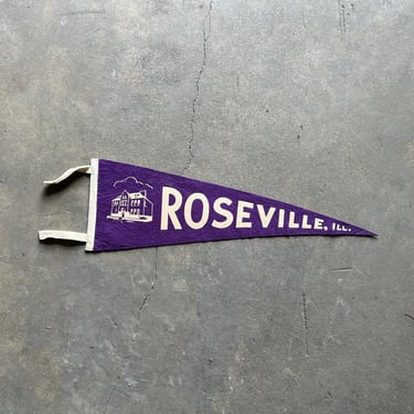 Vintage Roseville, IL Felt Souvenir Pennant 