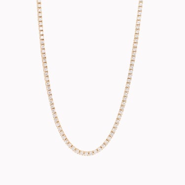 Yellow Gold Diamond Tennis Necklace 5.42ct