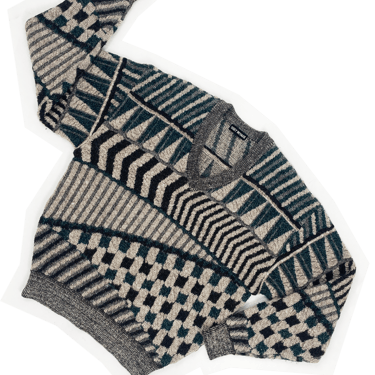 Issey Miyake 90s checker pattern sweater