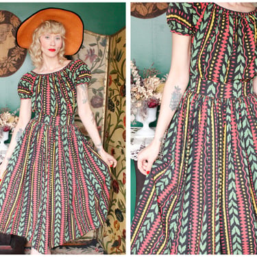 1940s Dress Set // Getaway to the Tropics Blouse & Skirt // vintage 40s dress set 