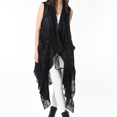 Textured Wool Draped Vest