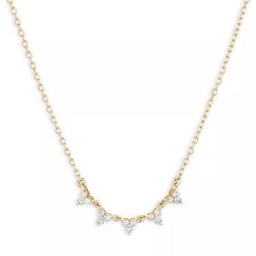 Diamond Cluster Chain Necklace - 14K Yellow Gold