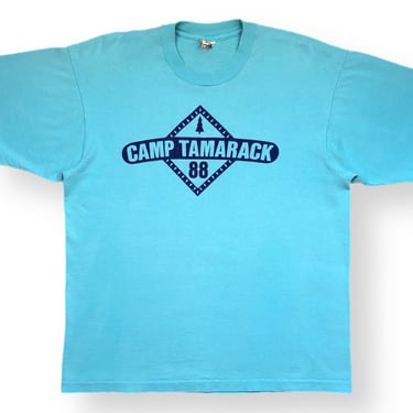 Vintage 1988 Camp Tamarack Oregon Outdoor Summer Camping Graphic T-Shirt Size Large 