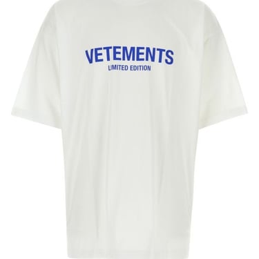 Vetements Unisex White Cotton T-Shirt