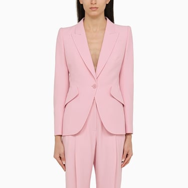 Alexander Mcqueen Pink Single-Breasted Jacket Women