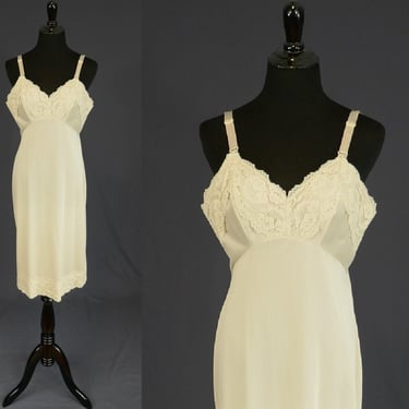 60s 70s Pale Beige Slip - Full Dress Slip - Pinehurst Lingerie - Vintage 1960s 1970s - Size 38 