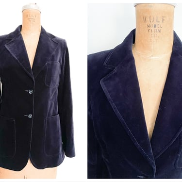 Vintage 1970’s navy blue velvet blazer with wide lapels | ‘70s designer jacket, Brian Tucker blazer, ladies S 