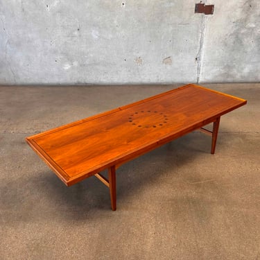 1960's Mid Century Modern Drexel Walnut Coffee Table by Kipp Stewart