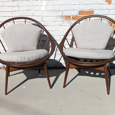 Ib Kofod-Larsen Peacock Hoop Chairs - Set of 2 