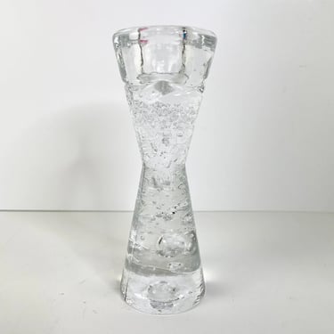 Iittala Arkipelago Vintage Art Glass Candlestick Candle Holder MCM Hourglass