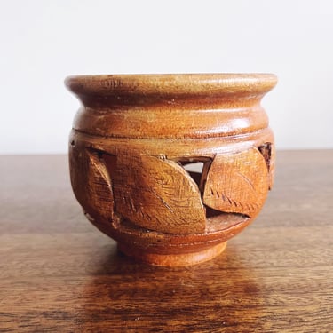 Vintage Hand-Carved Wooden Bowl 