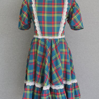 1960 to 70s - Swing Your Partner - Square Dance Dress - Rockabilly - Baby Doll - Estimated L 