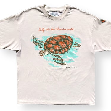 Vintage 90s Save The Turtles “Drift nets don’t discriminate” Environmental Consciousness Graphic T-Shirt Size XL 