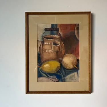 1930's Ruth Rees Still Life Watercolor Painting 