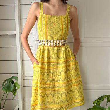 90s Marimekko Linen Dress | S