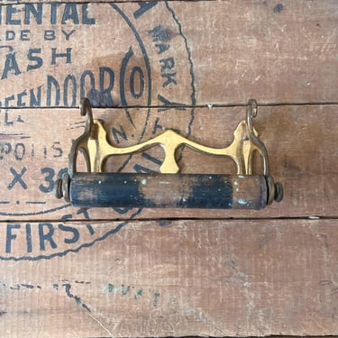 Vintage Salvaged Brass Bathroom Toilet Paper Holder 