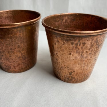 Sertodo Dignidad copper Apa cups ~hand hammered rustic 12 oz vessels~ charming aged vintage Set of 2 cocktail Barware drinking water cups 