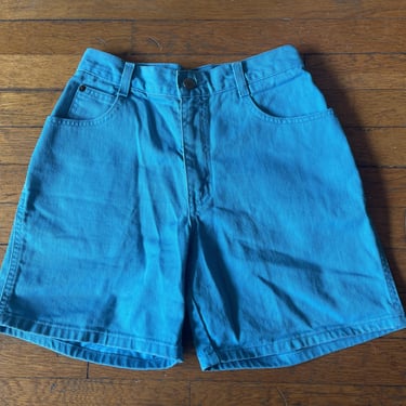 80s Gitano High-Waisted Teal Denim Jean Shorts Size 6 27” waist 