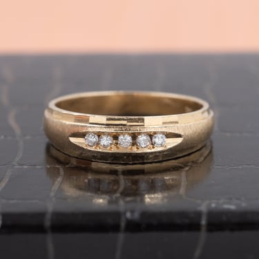 Gold Band with Diamonds c1980
