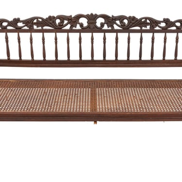 Anglo-Indian Carved Hardwood Hall Bench