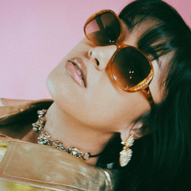 Gucci 1980s Deadstock Rhinestone Sunglasses